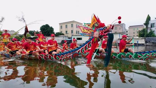 广东揭阳赛龙舟 潮汕赛龙舟 端午节龙舟赛高清在线视频素材下载