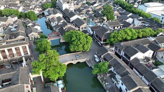 同里古镇清晨航拍