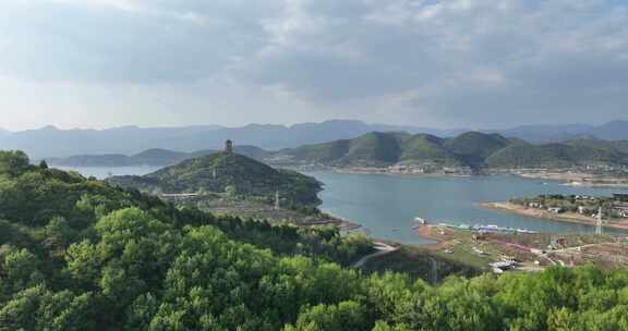 金海湖碧波岛旅游度假区风景景色航拍