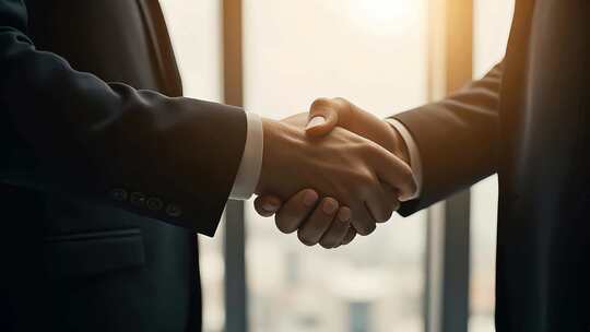 商务人士握手合作场景