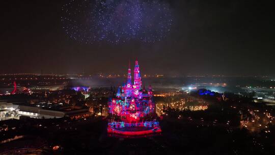 迪士尼烟花夜景视频素材模板下载