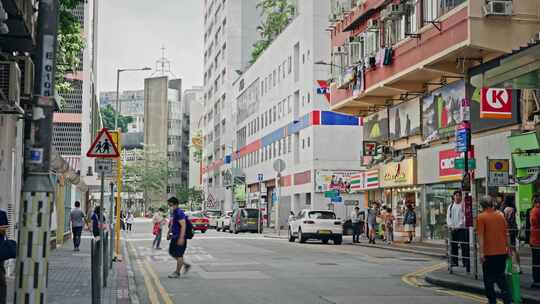 香港街头城市生活街道实拍视频