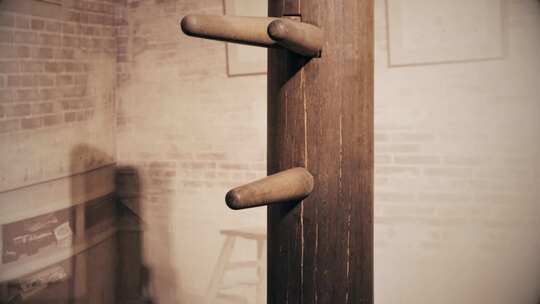 木人桩叶问雕像咏春拳一代宗师4K