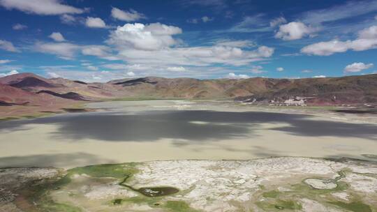 西藏阿里藏北加波措湖泊自然风光航拍