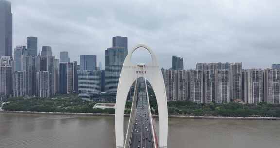 广州猎德大桥珠江新城航拍