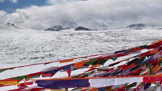 西藏雪山寺庙湖泊航拍特写
