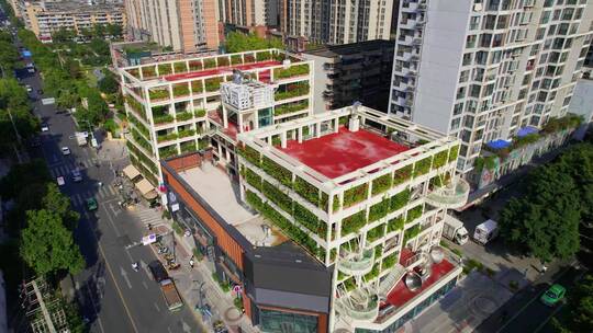 4K 城市立体绿化建筑 低碳环保 空中花园