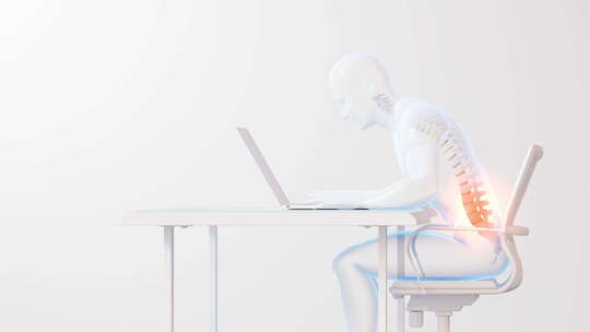 人体骨骼医疗颈椎脊椎腰椎间盘办公久坐视频素材模板下载