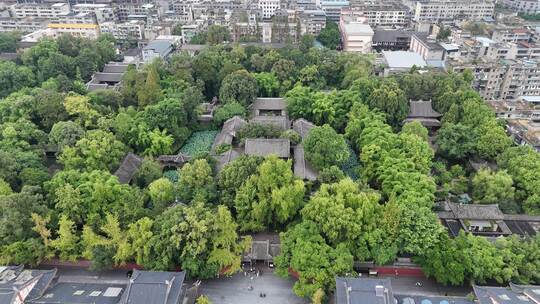 航拍四川眉山三苏祠4A景区