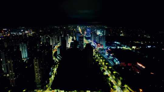 安徽蚌埠新城夜景航拍