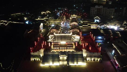 航拍 江西 赣州 江南宋城 4A 景区 夜景