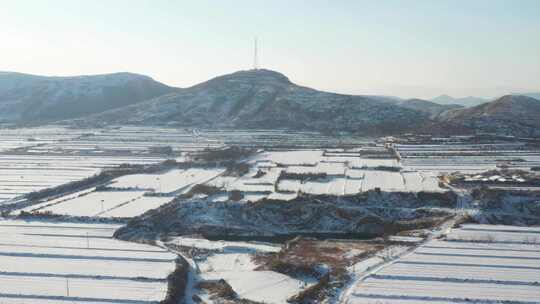 航拍北方雪景