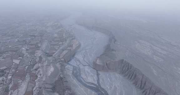 甘肃洪水河峡谷航拍