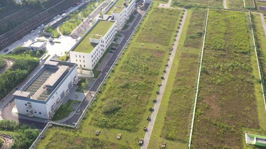航拍深圳龙华区观澜立体生态绿化