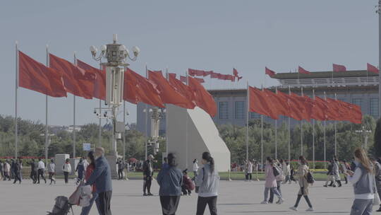 天安门红旗 大气北京 祝福祖国视频素材模板下载
