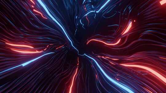 电线线条3D动画发光绚丽炫酷标题科幻未来