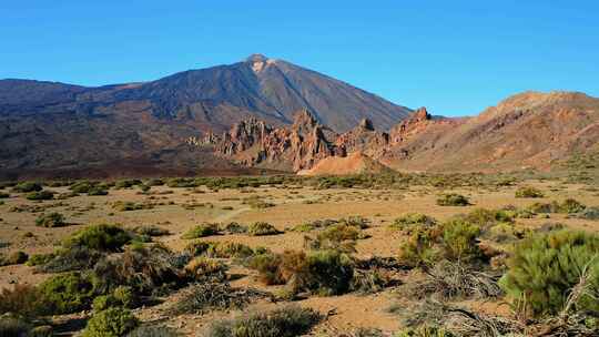 火山公园，山脉，岩石，无人机