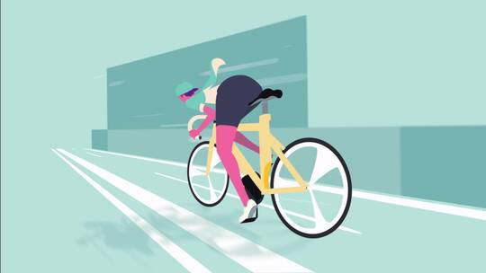 一个骑自行车的人快速移动的动画