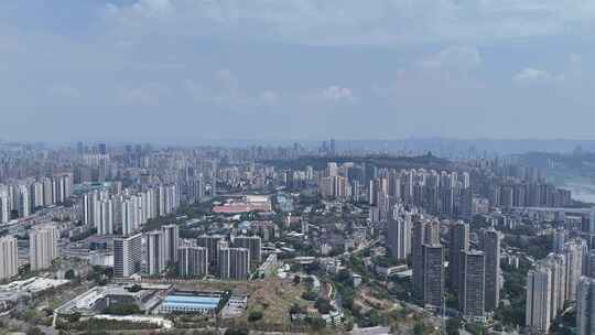 高空鸟瞰重庆城市大景航拍