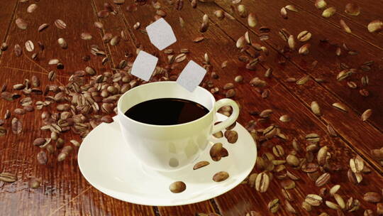 咖啡 咖啡豆 美食 浓郁 特写视频素材模板下载
