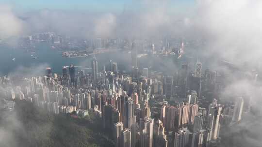 香港太平山俯拍城市建筑视频素材模板下载