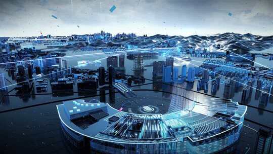 科技杭州城市未来感穿梭