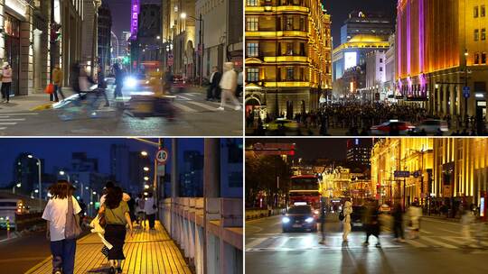 城市夜景人文高清在线视频素材下载