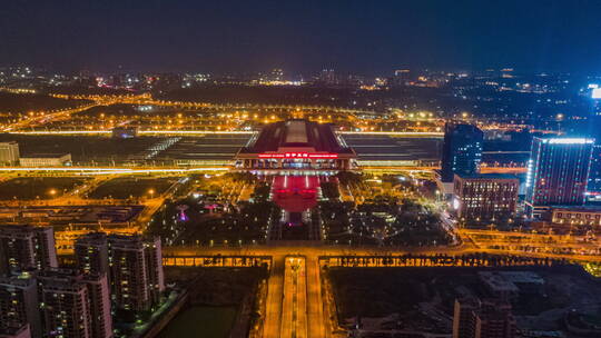 南宁东站夜景延时视频视频素材模板下载