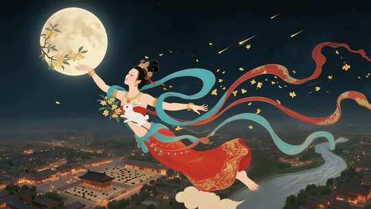 古风嫦娥奔月画面