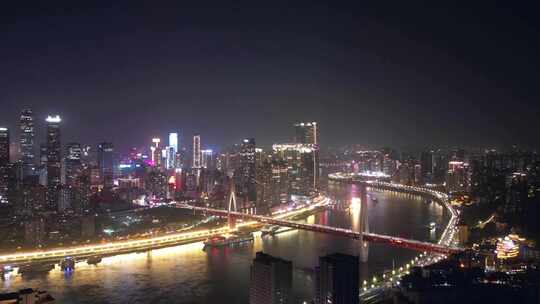 重庆夜景延时航拍4K