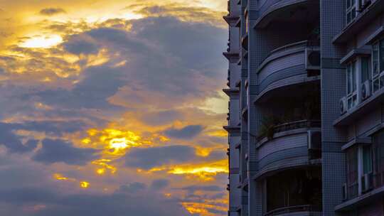 城市日落夕阳晚霞