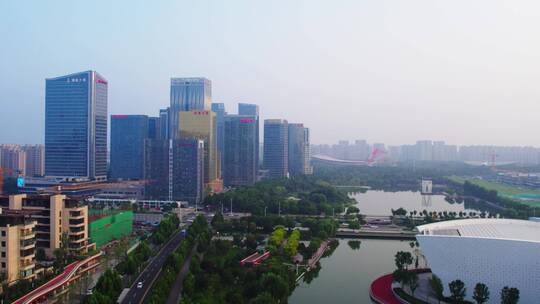 航拍山东淄博城市风貌全景 4k