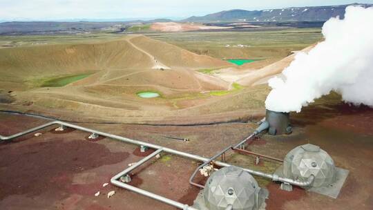 无人机航拍冰岛克拉弗拉地区