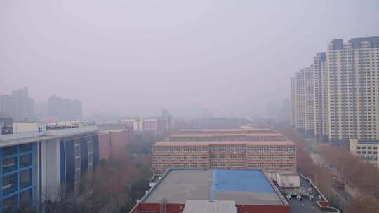 郑州城市雾霾雾气环境大气空气污染视频素材模板下载