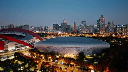 电影级黑金城市航拍南京河西夜景