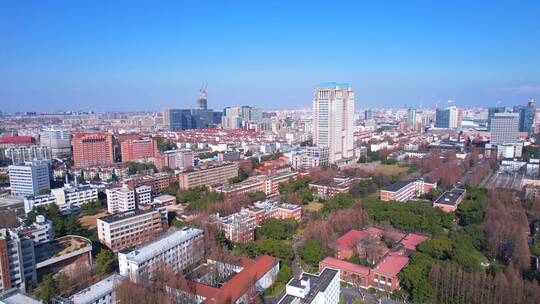 航拍上海复旦大学