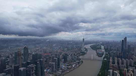 广州强对流天气航拍