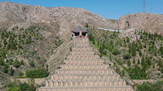 宁夏青铜峡黄河大峡谷108塔风光