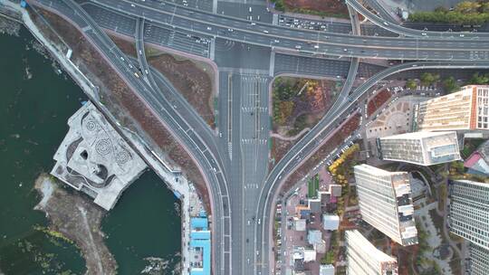 城市高架桥航拍视频素材模板下载