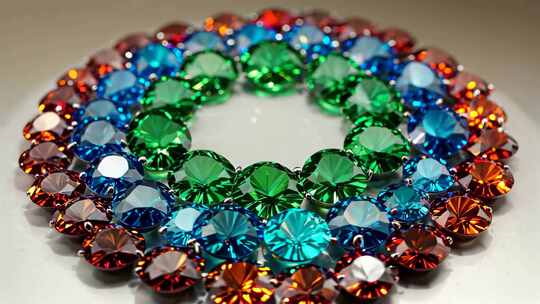 多彩宝石环形特写