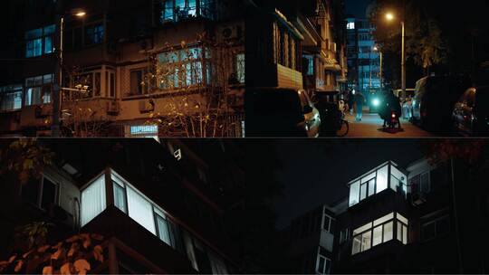 小区居民楼-夜晚居民楼-万家灯火高清在线视频素材下载