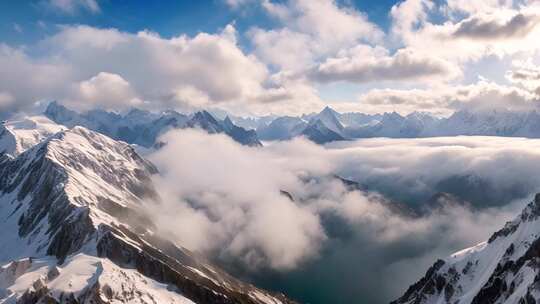雪山云海壮丽全景