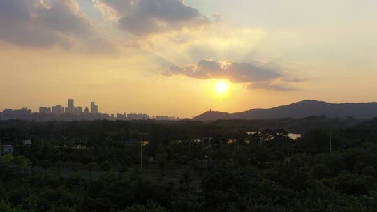 夕阳 日落 黄昏 青秀山