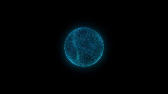 蓝色粒子球。魔法粒子球。魔法粒子球。循环