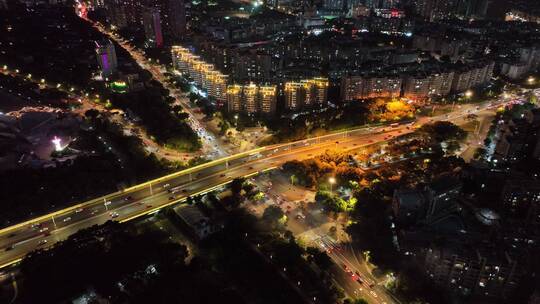 航拍福州闽江金山大桥道路江景