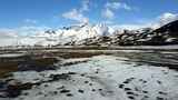 4K自然航拍海拔5000米雪山冰原带草甸高清在线视频素材下载