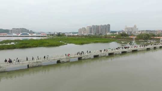 福建泉州洛阳桥万安桥泉州洛江区航拍