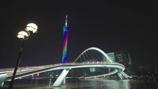 海心桥和广州塔夜景