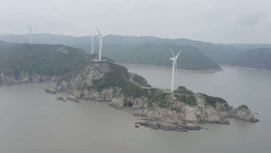原创航拍LOG台州玉环1号公路风力发电4K-6