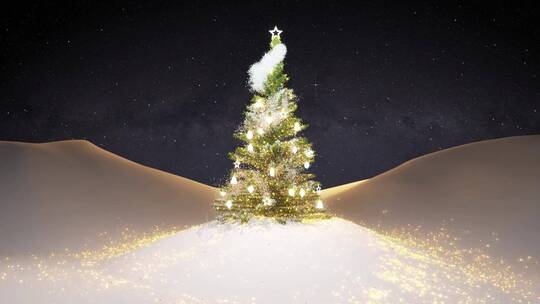 简单发光圣诞树装饰节目开场AE模板